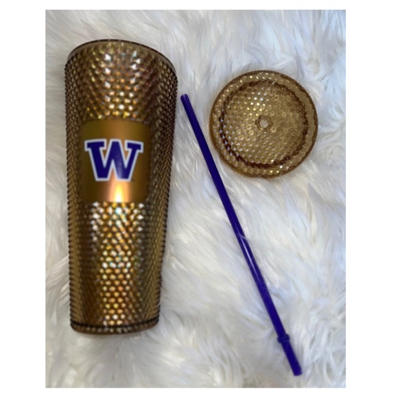 NEW Starbucks UW University of Washington Studded Bling Gold Cup - Picture 4 of 7